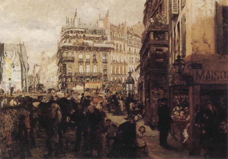 Adolph von Menzel A Paris Day Spain oil painting art